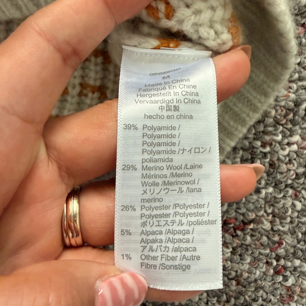 Madewell Women's Sweater with Pink, Gold, and Green Stripes Merino Wool & Alpaca - Picture 10 of 11